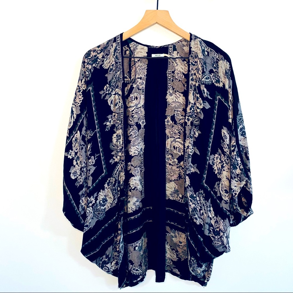Kimchi Blue Open Front Floral Cardigan